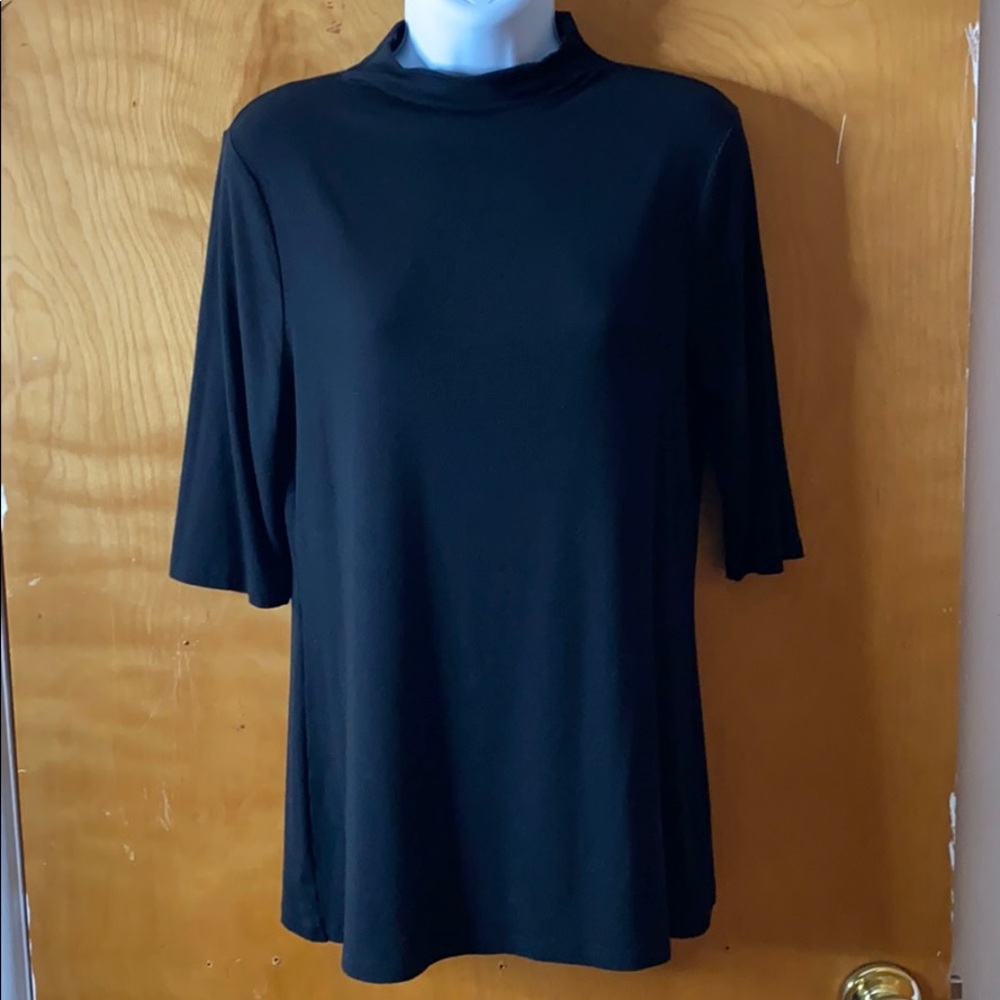 Black mock neck turtleneck top